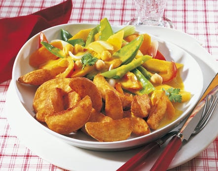 Caril de vegetais com gomos de batata Mediterranean Potatoes